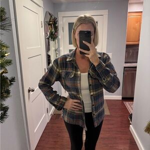 Patagonia Organic Cotton Flannel - Blue and Brown